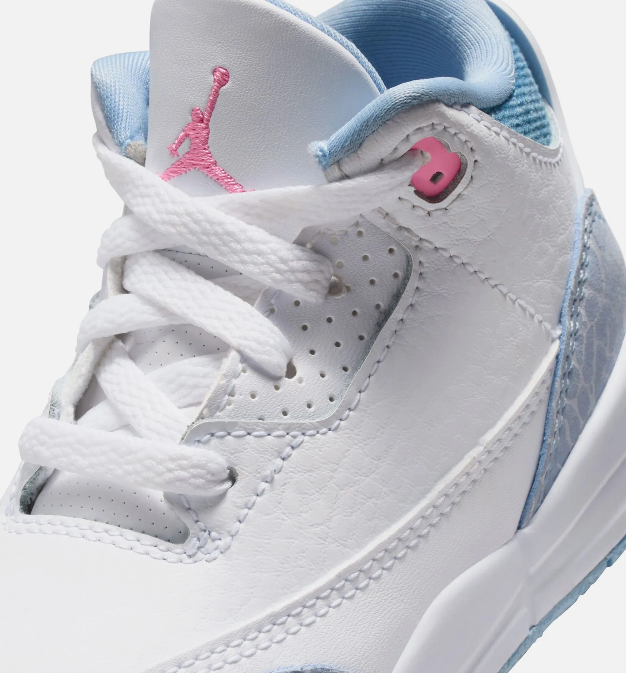 Air Jordan 3 Retro Cobalt Bliss Infant Toddler Lifestyle Shoe - White/Cobalt Bliss/Football Grey/Pink Glow Supportive Shoes