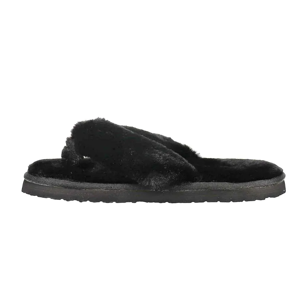 Fluff Flip Flop Slippers Leather Shoes Comfort Sole