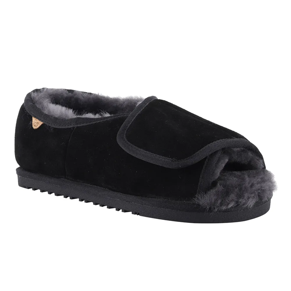 Versatile Style Leather Shoes Apma Wide Open Toe Slip On Slippers