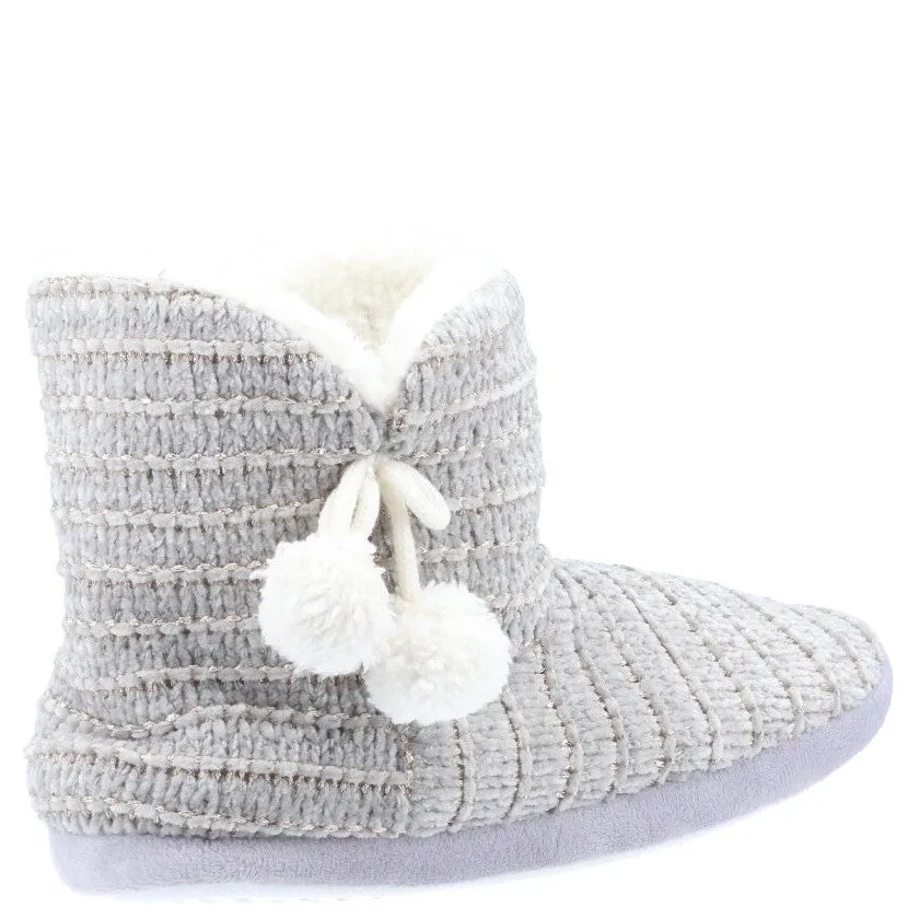 Divaz Saturn Knitted Bootie Slipper Grippy Soles Slip Resistant Work