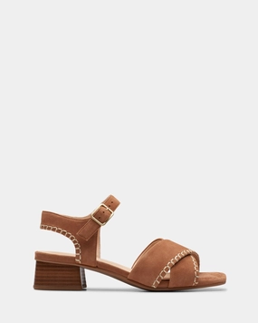 Slip Resistant Machine Washable Serina35 Cross Tan Suede