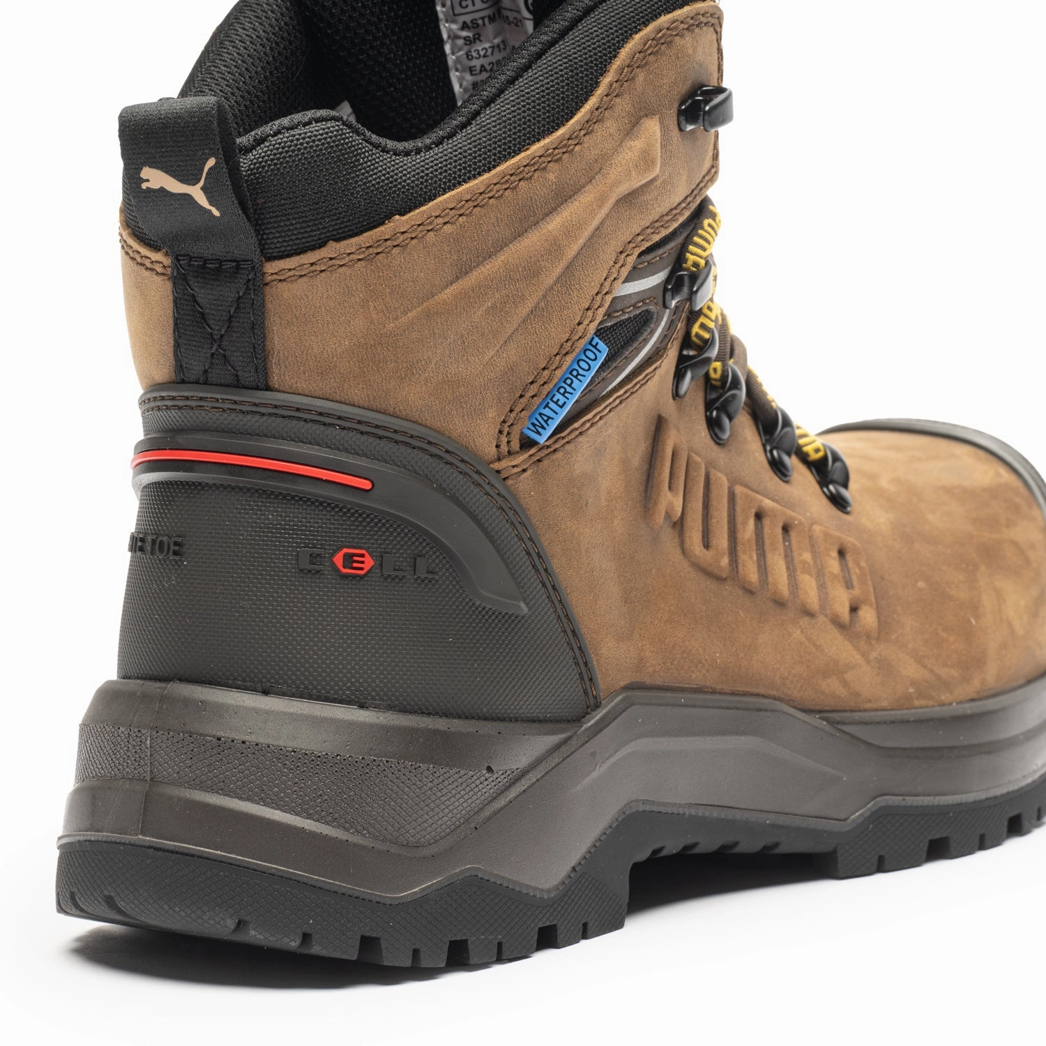 Memory Foam Arch Support Puma Iron Brown Men'S 6" Waterproof Composite Toe Work Boots