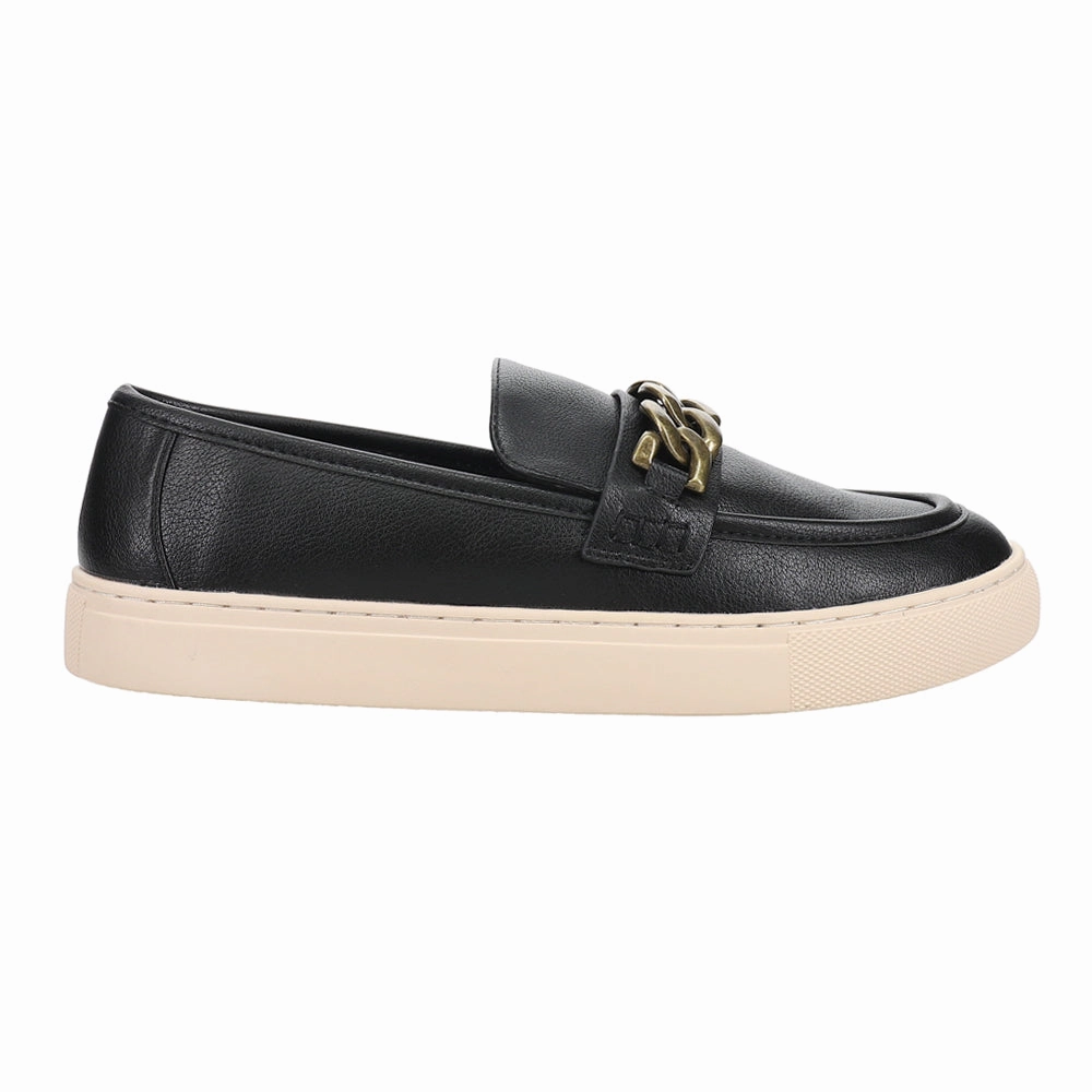 Chain Reaction Metallic Slip On Loafers Chic Footwear Casual Footwear