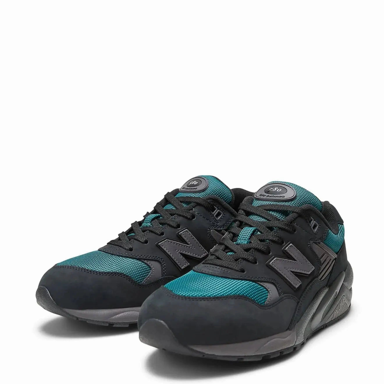 Moisture Wicking Fashion Footwear New Balance 580 Trainers Black / Vintage Teal / Magnet