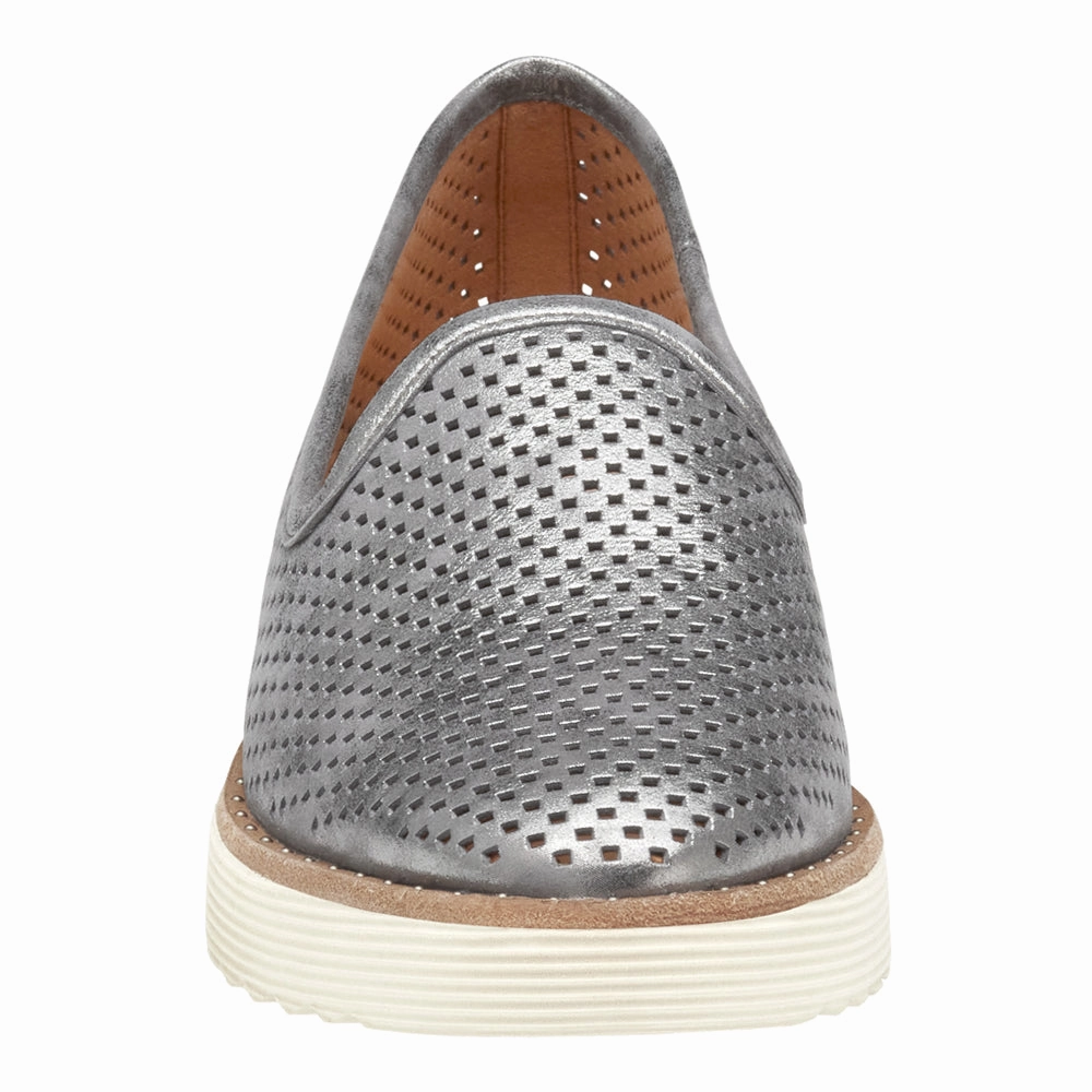Mitzi Venetian Perforated Metallic Slip On Loafers Odor Control Comfort Shoes