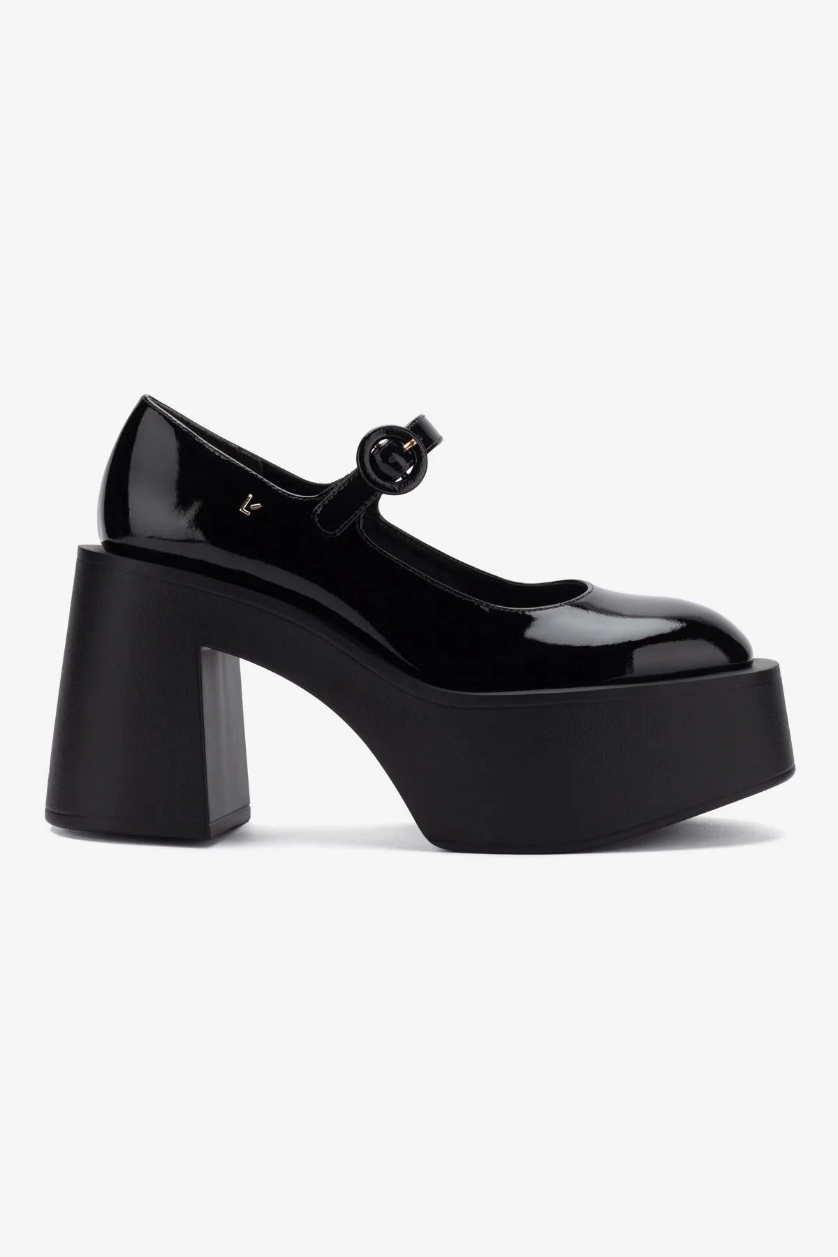 All Weather Olivia Platform Pump In Black Patent Leather