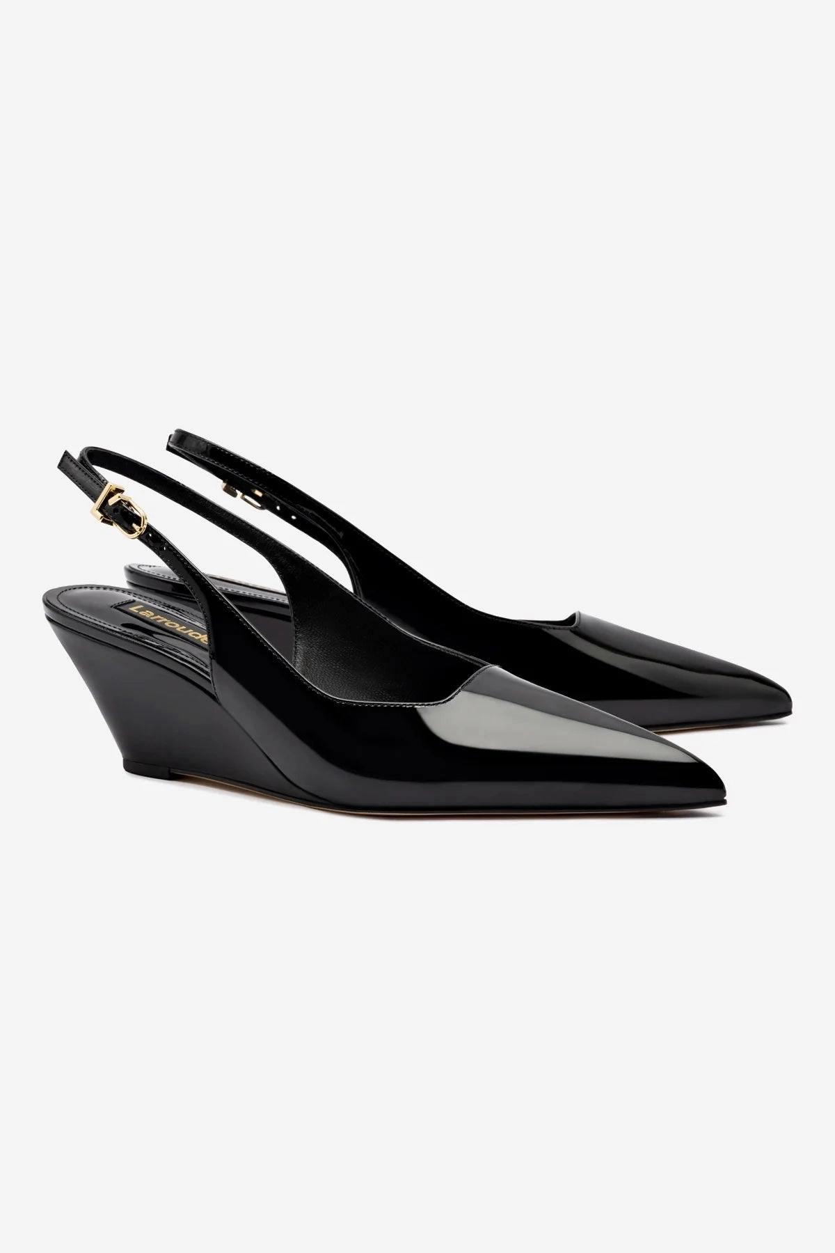 Functional Footwear Loulou Pump In Black Patent Leather