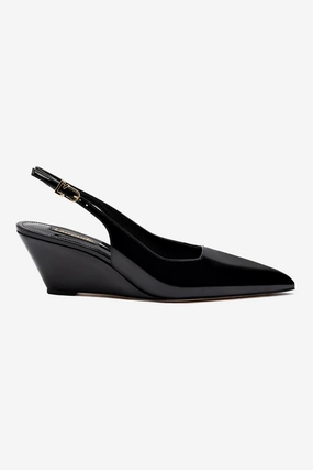 Sustainable Shoes Loulou Pump In Black Patent Leather