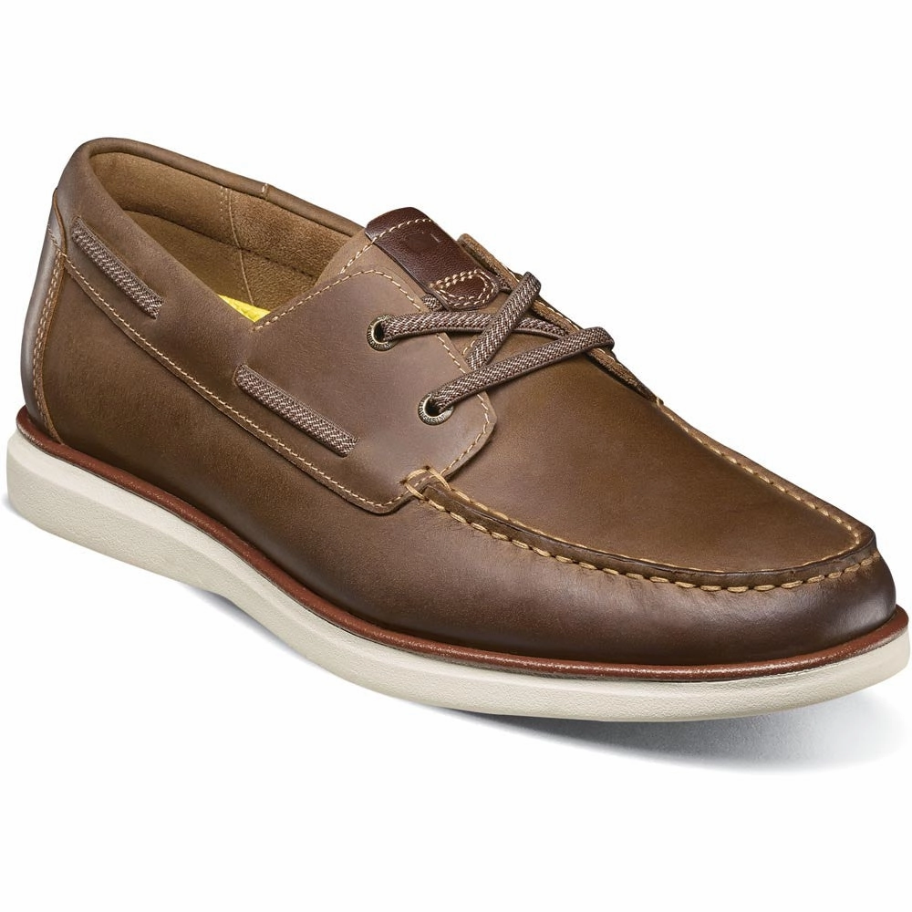 Florsheim Tropics Brown Chocolate Elastic Lace Moc Toe Men??S Boat Shoe Stylish Footwear