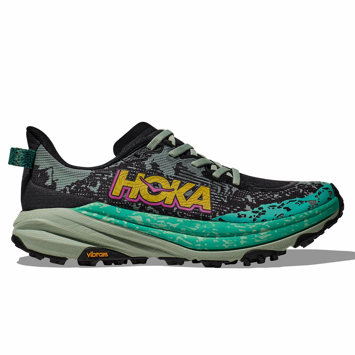 Hoka Speedgoat 6 Womens | Black / Aloe Vera Comfort Shoes