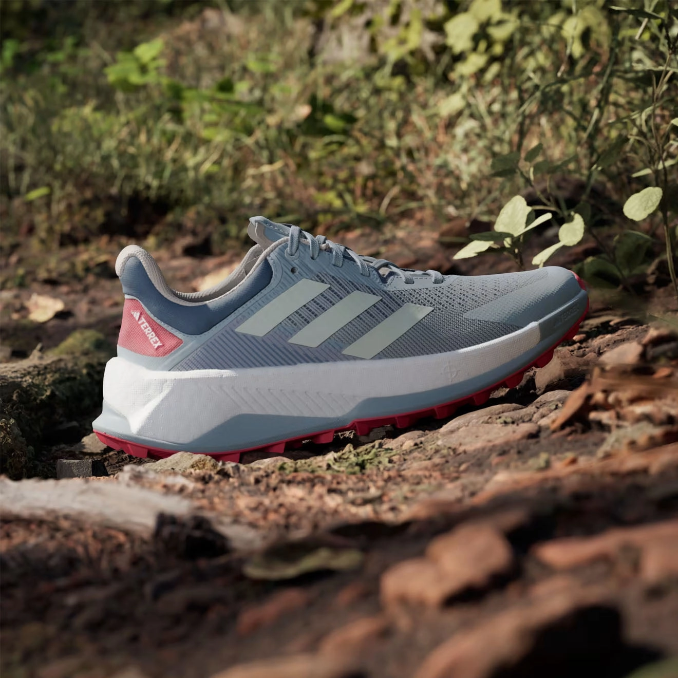 Adidas Terrex Soulstride Ultra Trail Running Shoes Magic Grey / Linen Green / Pure Ruby Durable Shoes