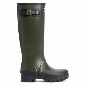 Flat Feet Shoes Barbour Womens Snowdon Tall Welly Olive/Black