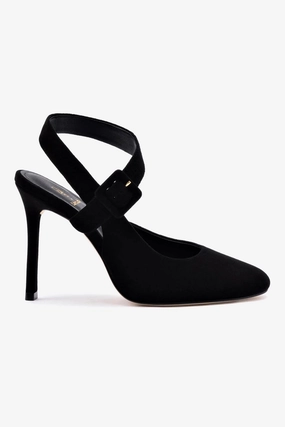 Deena By Larroud?? Pump In Black Suede Ergonomic Sole Versatile Footwear
