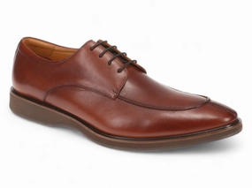 Supportive Footwear Comfortable Footwear Michael Ellis Elliott Apron Dress Shoe Whiskey Brown