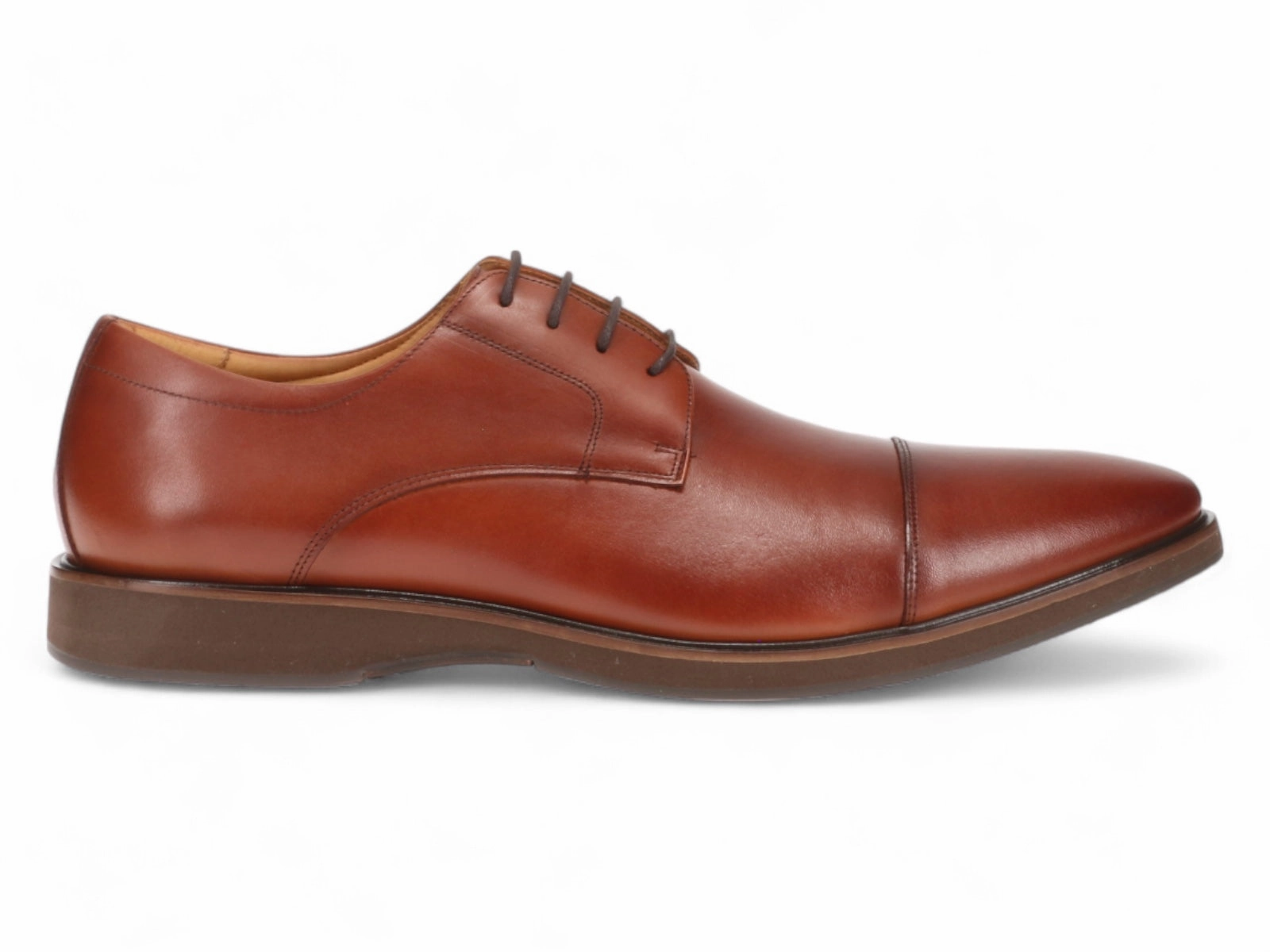 Michael Ellis Elliott Cap-Toe Dress Shoe Whiskey Brown Everyday Sneakers Minimalist Shoes