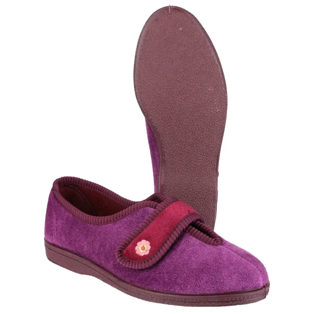 Comfort Sole Comfortable Footwear Mirak Andrea Touch Fastening Slipper