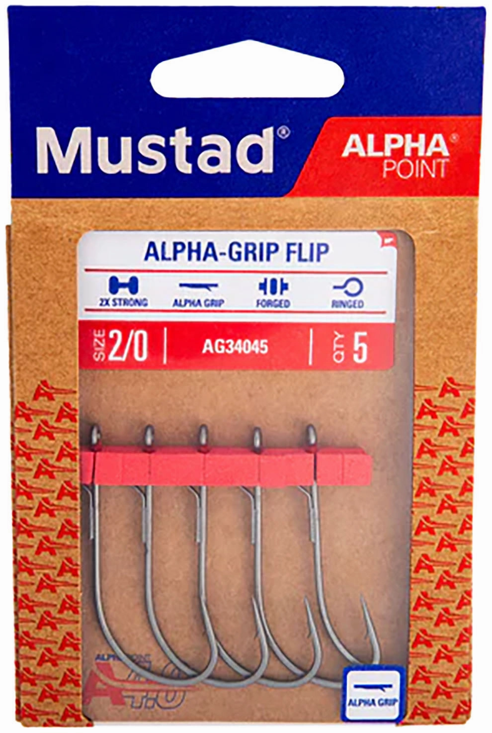 Mustad Alpha-Grip Inline Flipping Hooks