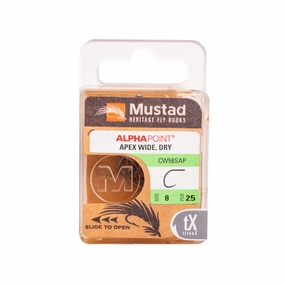 Mustad Curved Wide Gap Dry Fly Hook 1X Strong 2X Short Forged Straight TitanX 25 Pack