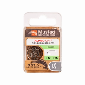 Mustad Dry Fly Hook 94845 Barbless Standard Forged Down Eye TitanX 25 Pack