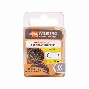 Mustad Nymph Jig Hook 1XH Forged 60 degree Eye Barbless TitanX 25 Pack