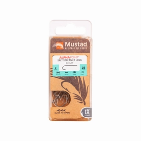 Mustad Streamer O'Shaughnessy 34011 2XH/4XL Forged Straight TitanX 25 Pack