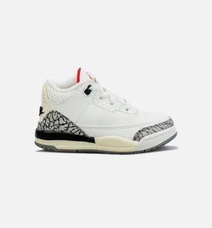 Minimalist Air Jordan 3 Retro White Cement Reimagined Infant Toddler Lifestyle Shoe - White/Red/Grey