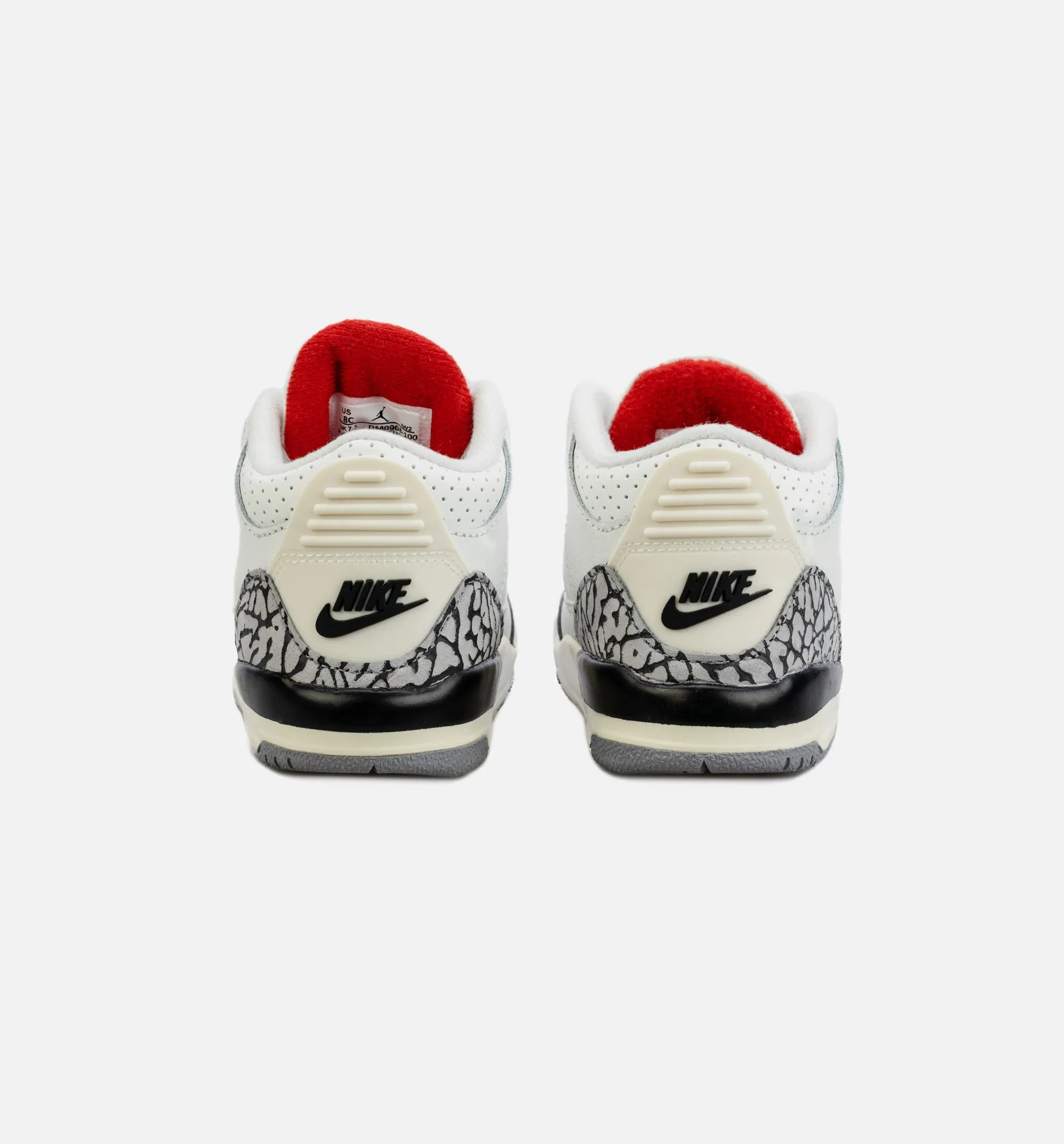 Easy Clean Air Jordan 3 Retro White Cement Reimagined Infant Toddler Lifestyle Shoe - White/Red/Grey