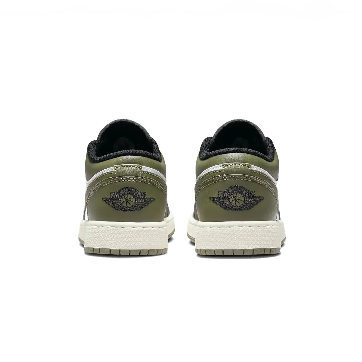 Lightweight Arch Support Kids Air Jordan 1 Low 'Black Toe Medium Olive'