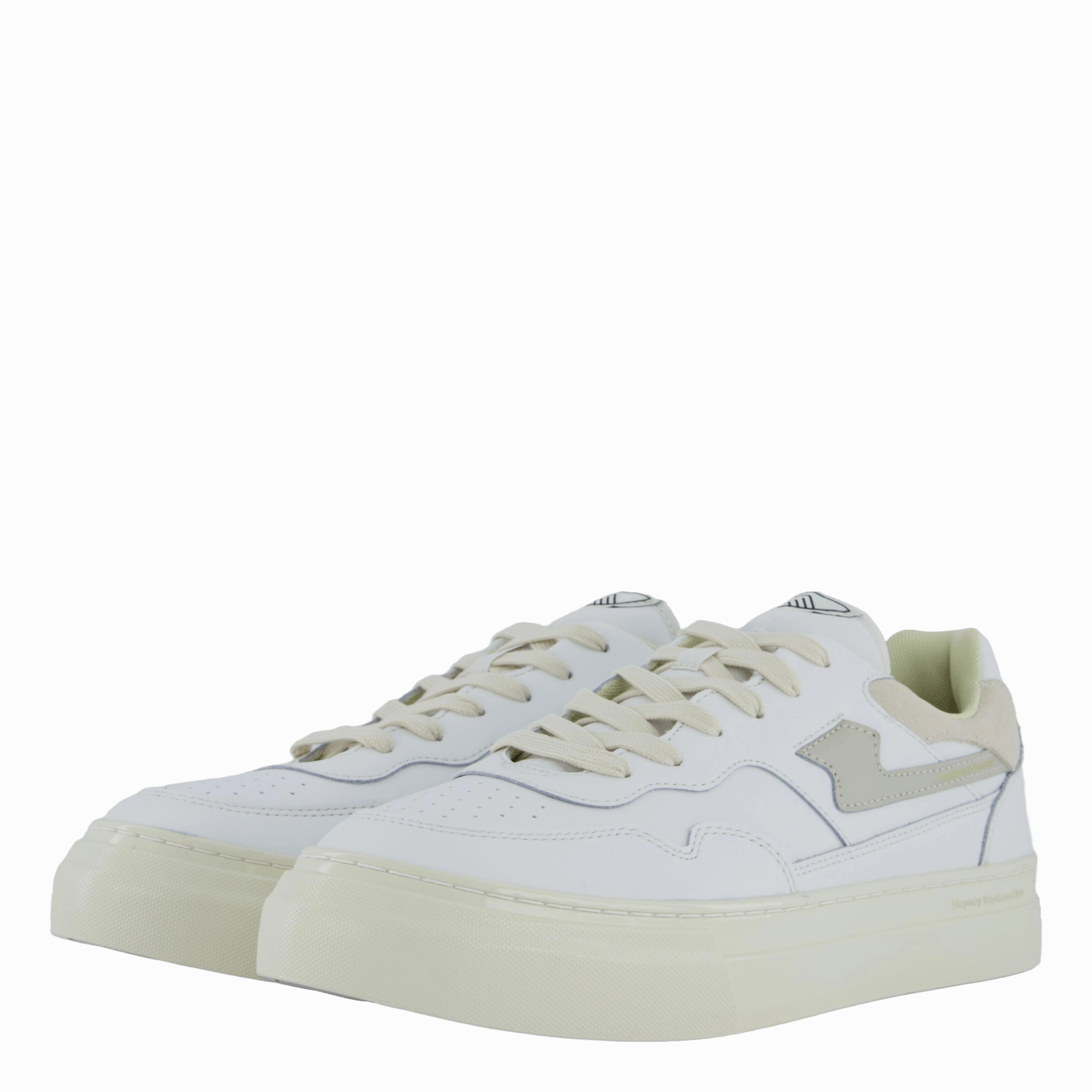Pearl S-Strike Leather White & Putty Wide Fit Fashion Footwear