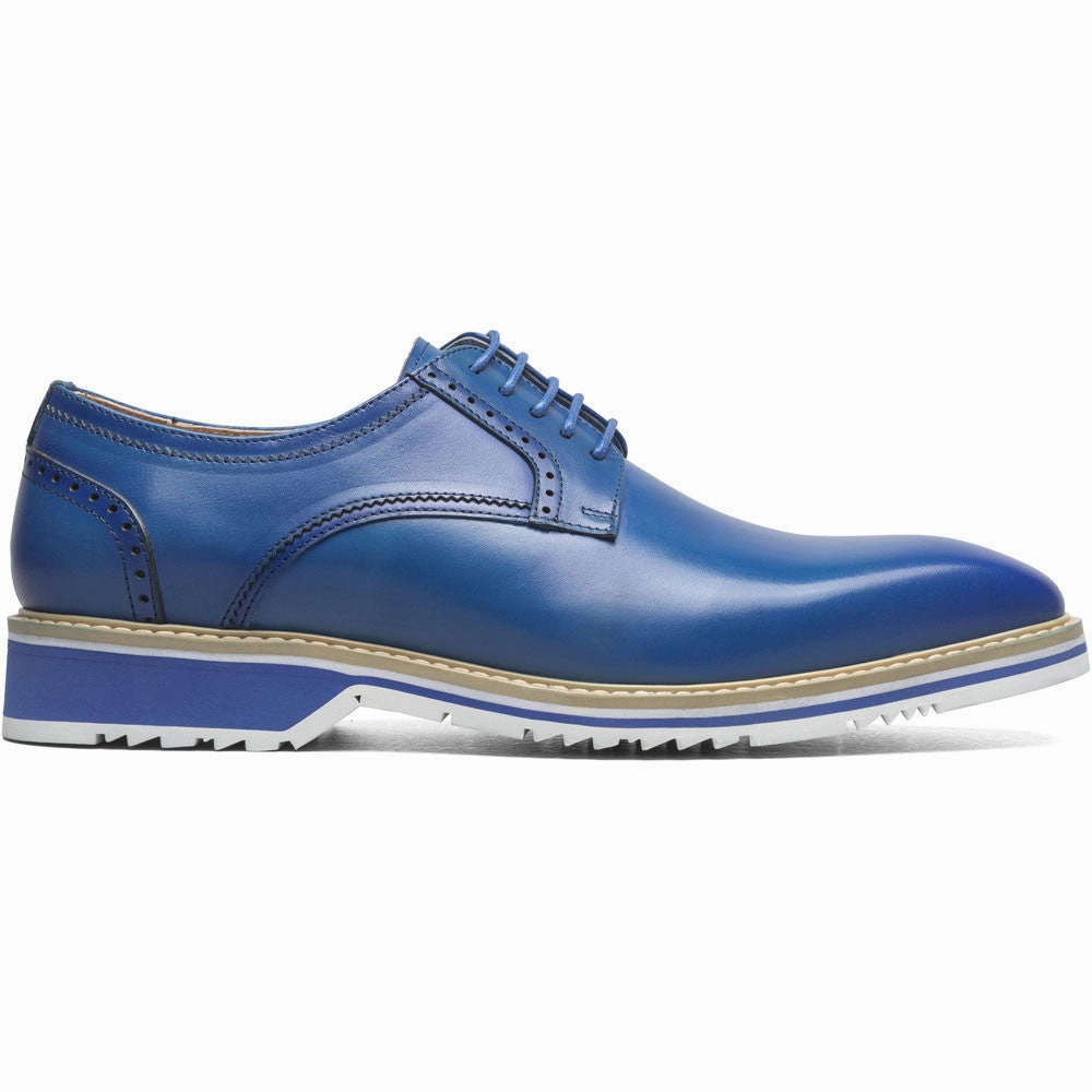 Stacy Adams Barringer Plain Toe Oxford In Navy Moisture Wicking