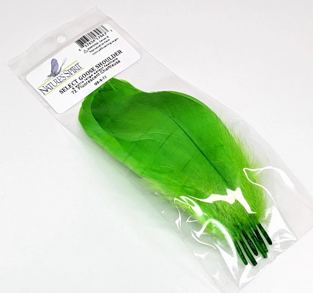 Nature's Spirit Select Goose Shoulder - 6 Extra Large Select Feathers