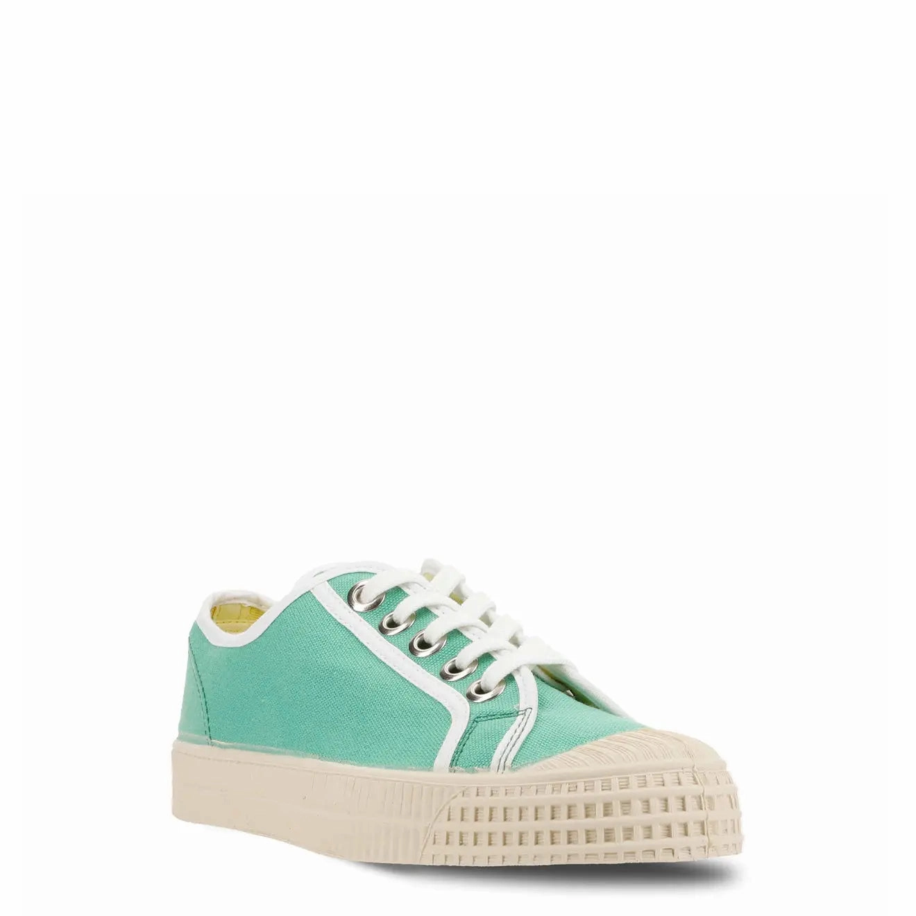 Novesta Womens Star Master Trainer Contrast Piping 50 Green 10 White / 106 Ecru Travel Footwear