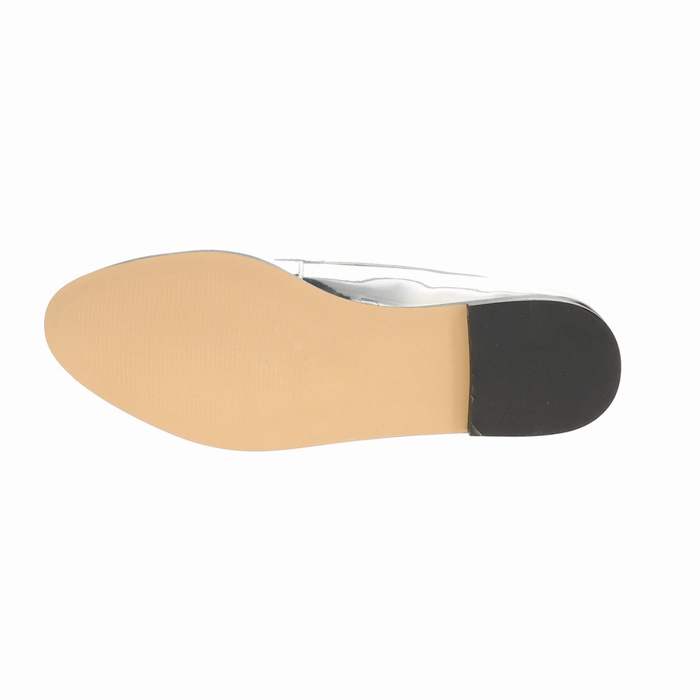 Cushioned Insoles Rugged Sole Olivia Metallic Slip On Loafers