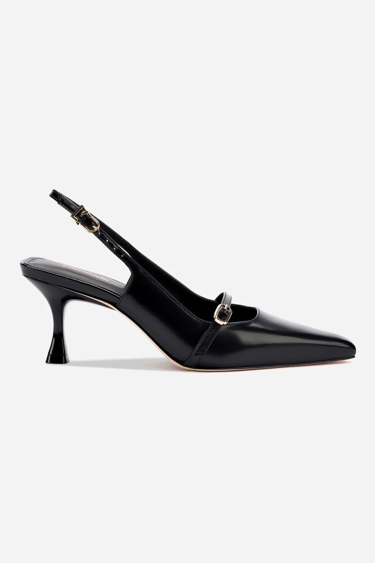 Modern Classic Breathable Mesh Ines Pump In Black Leather