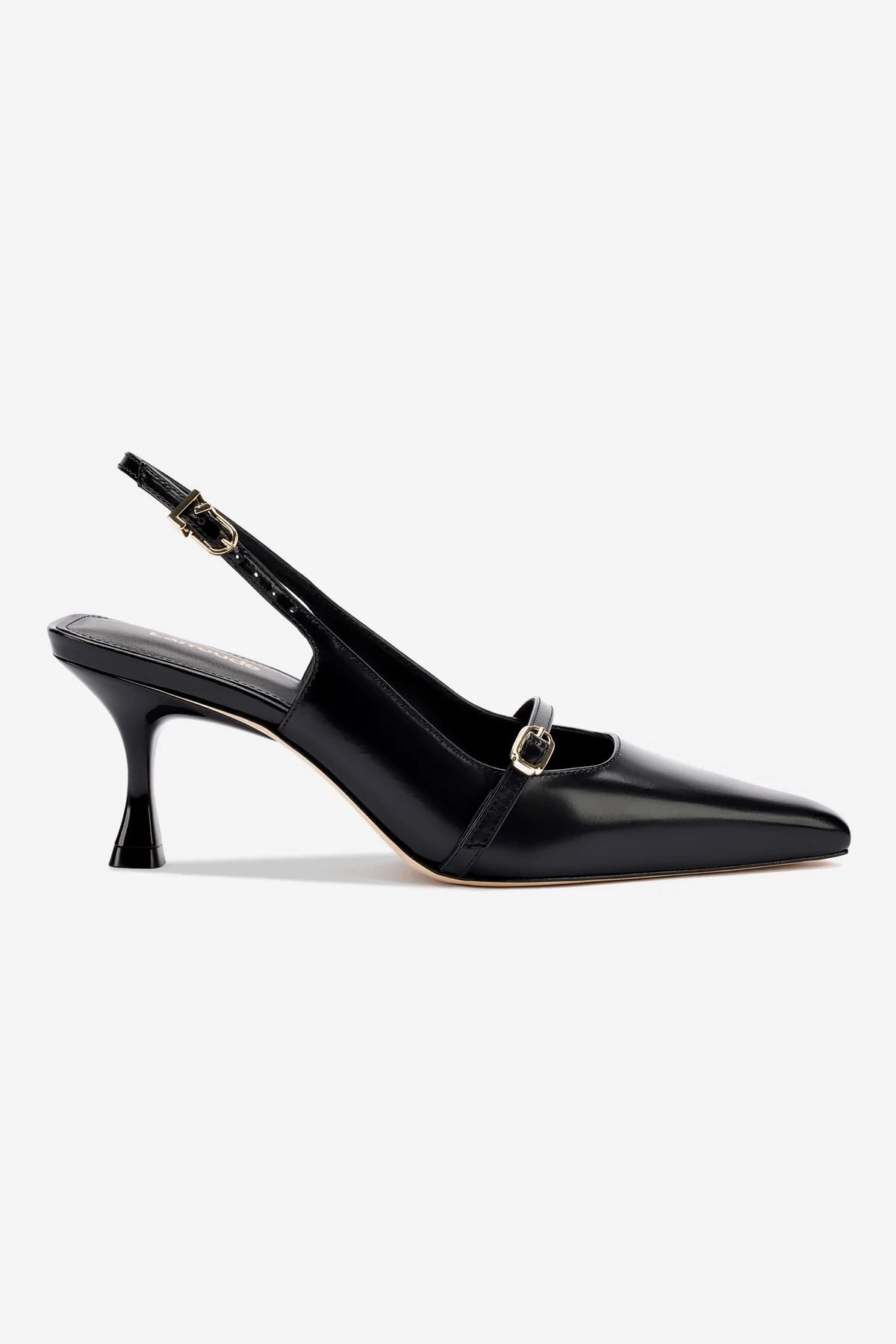 Ines Pump In Black Leather Secure Fit