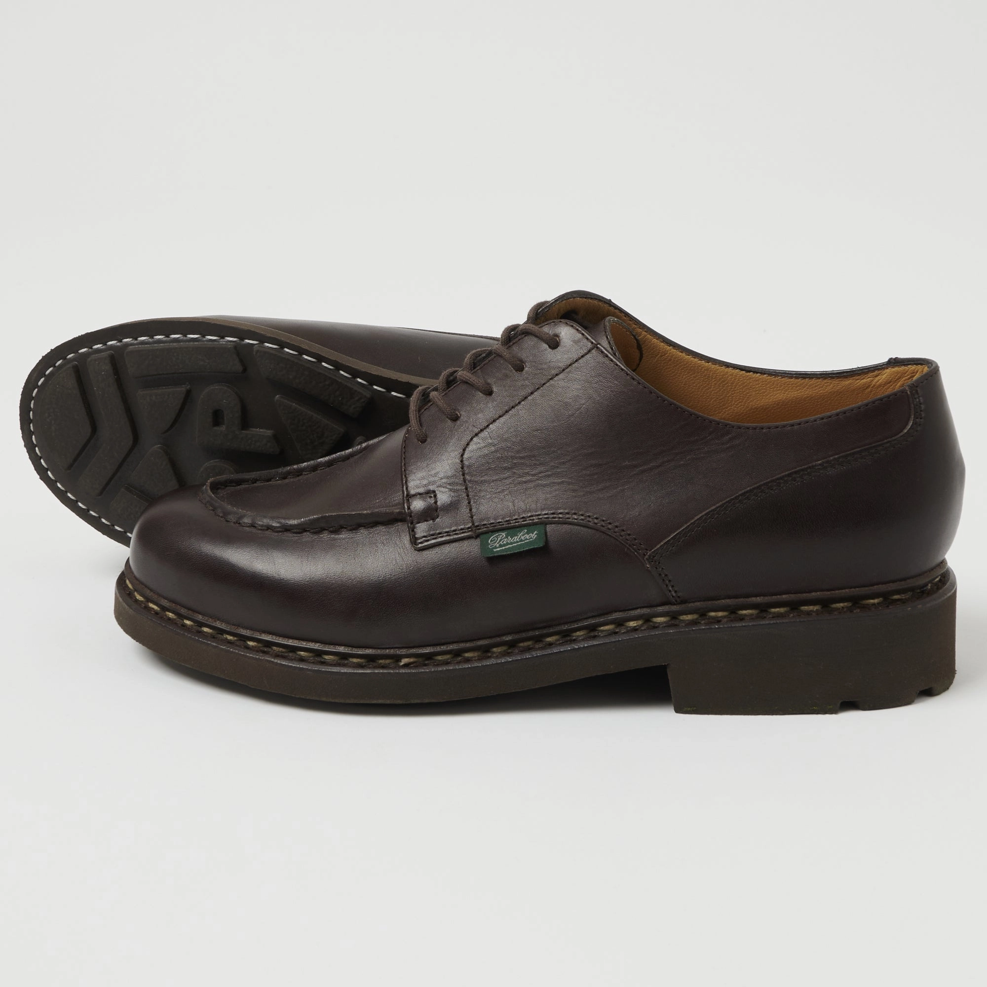 Arch Support Sustainable Paraboot Chambord Tex Shoe - Brown Lisse Caf??