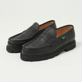 Slip Resistant Streetwear Footwear Paraboot Reims Marche Loafer - Black Grain Noir