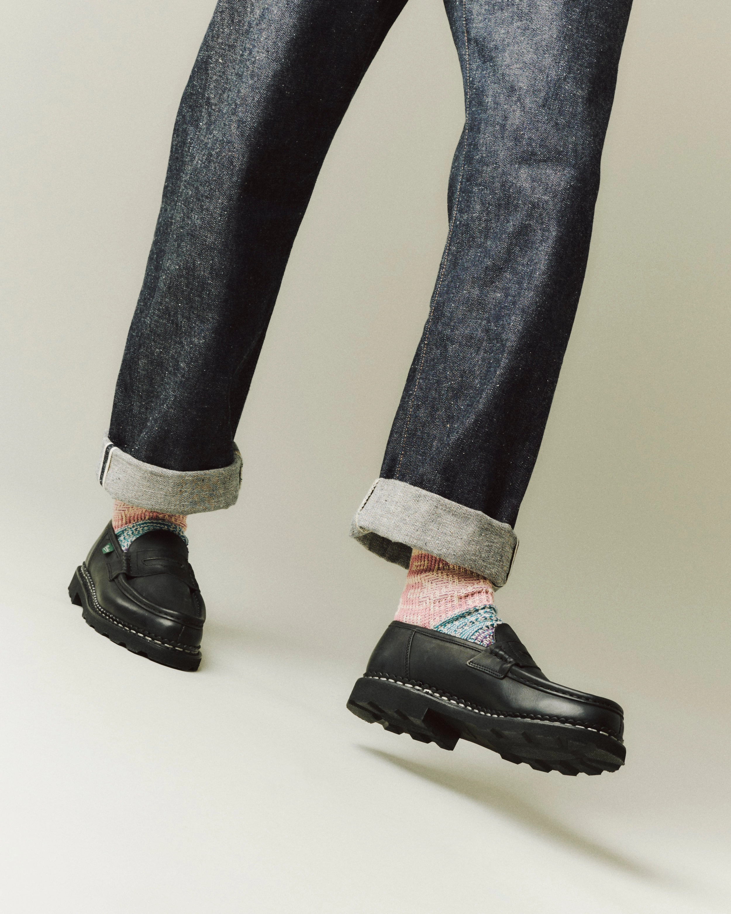 Canvas Shoes Paraboot Reims Marche Loafer - Black Lisse Noir