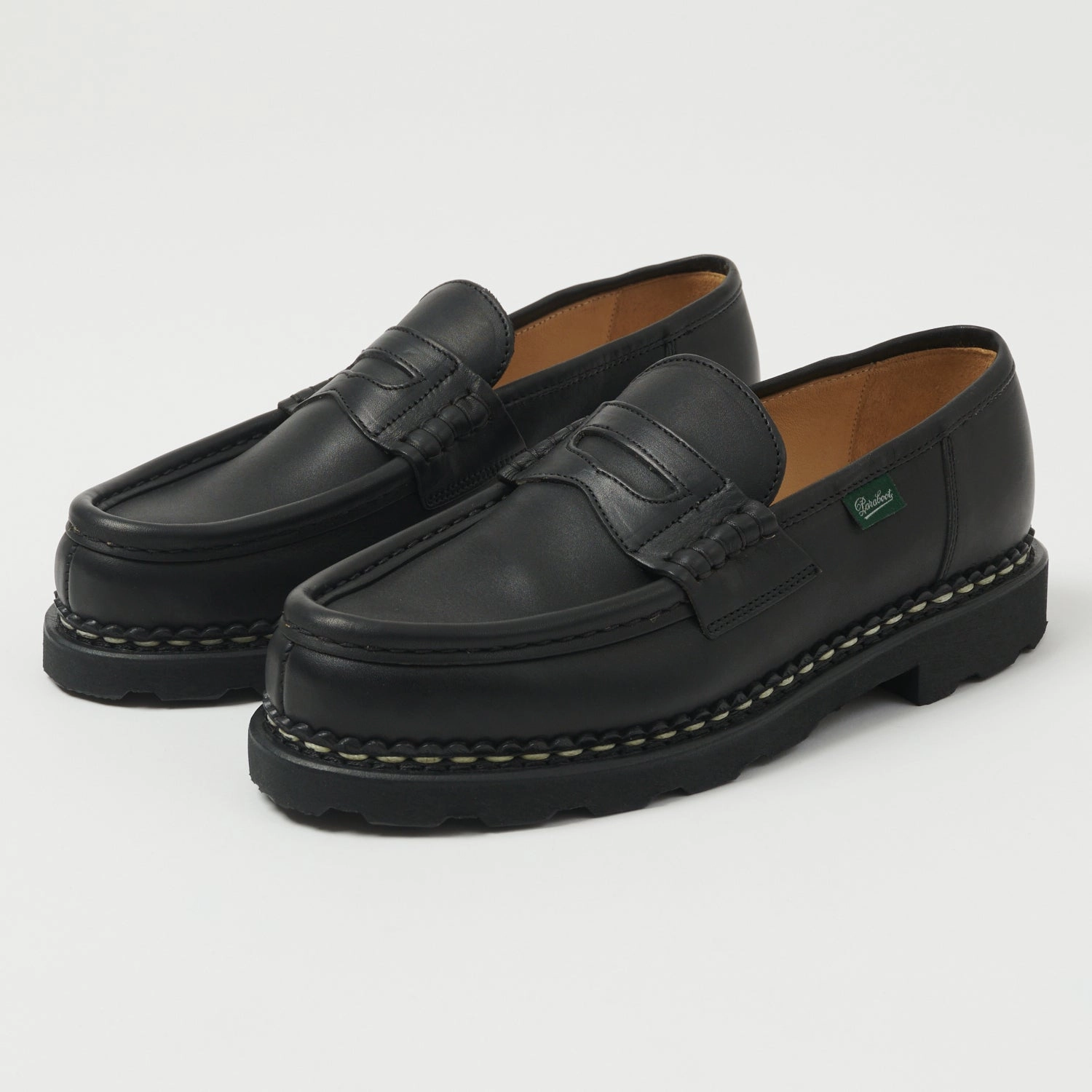 Water Resistant Everyday Sneakers Paraboot Reims Marche Loafer - Black Lisse Noir
