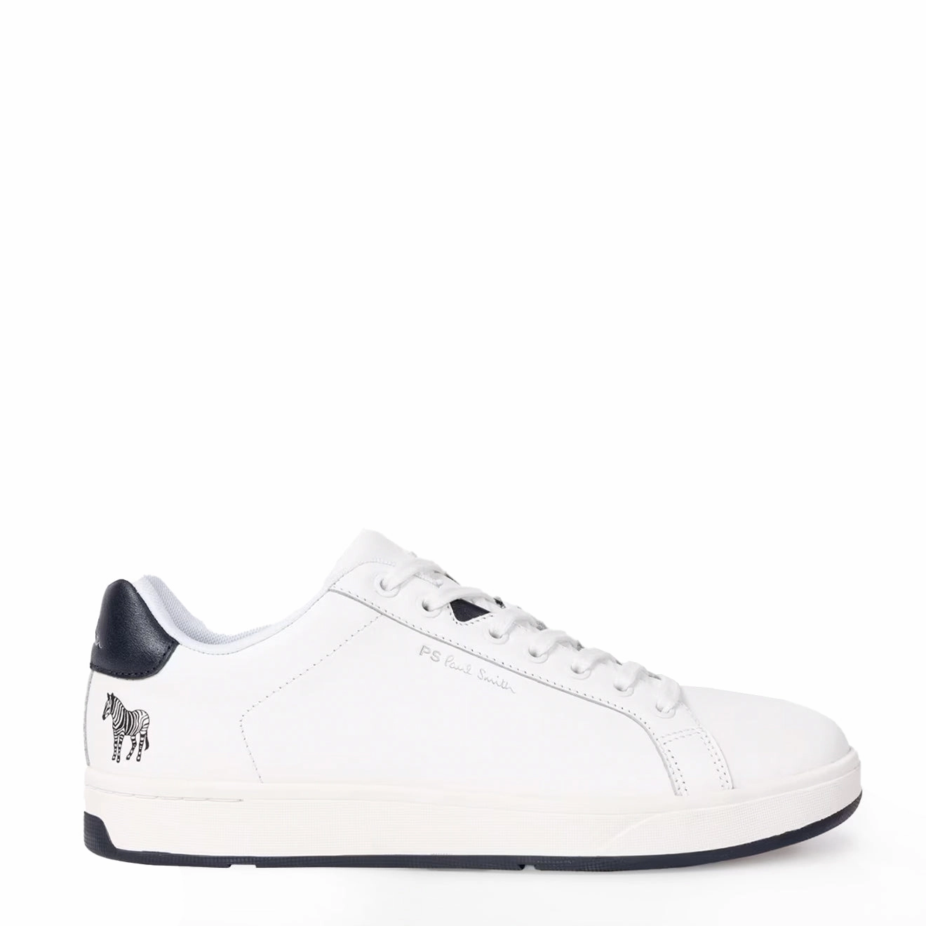 Breathable Flat Feet Shoes Paul Smith Albany Leather Zebra Trainers White