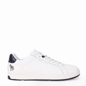 Orthotic Friendly All Weather Paul Smith Albany Leather Zebra Trainers White