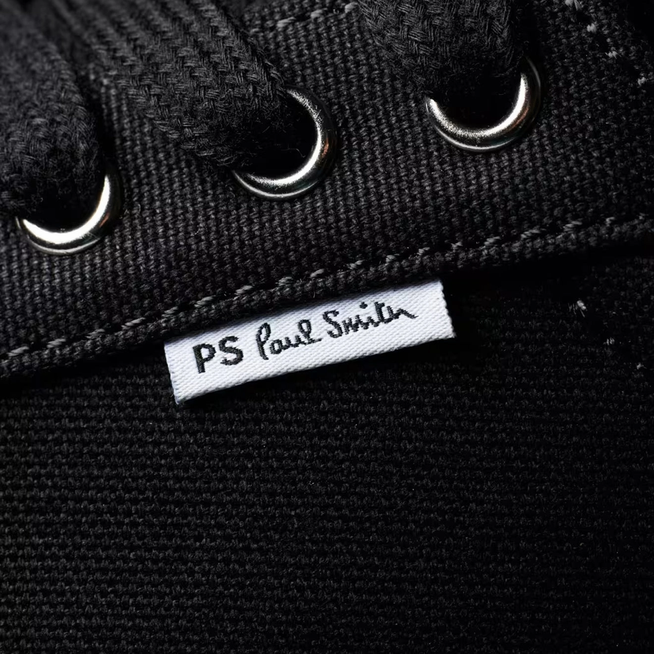 Paul Smith Amos Canvas Trainers Black Supportive Moisture Wicking