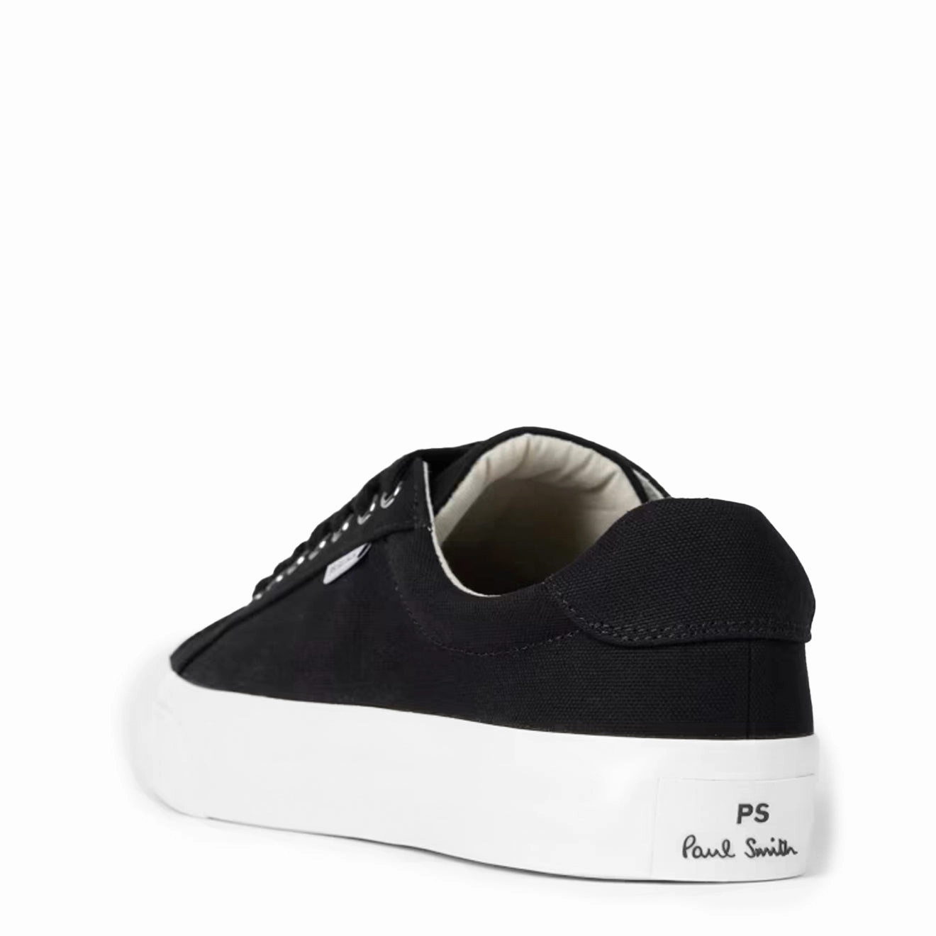 Paul Smith Amos Canvas Trainers Black Leather Shoes Everyday Sneakers