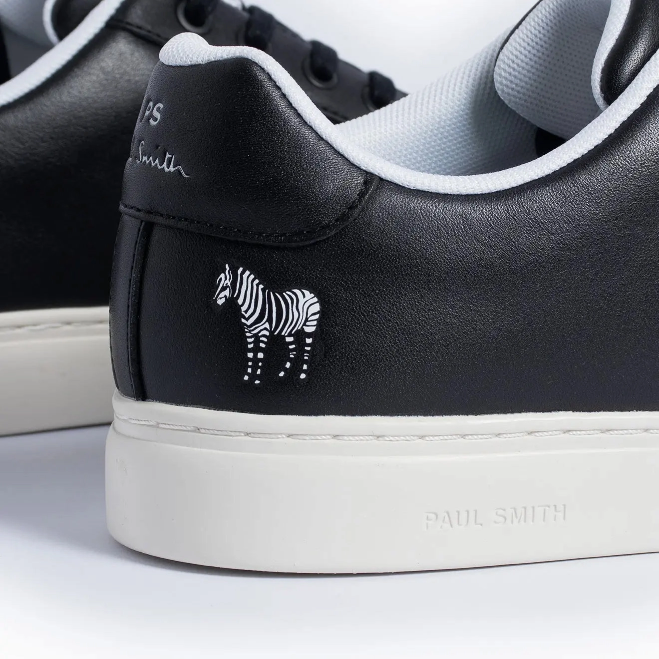 Ergonomic Sole Odor Control Paul Smith Leather Rex Trainers Black