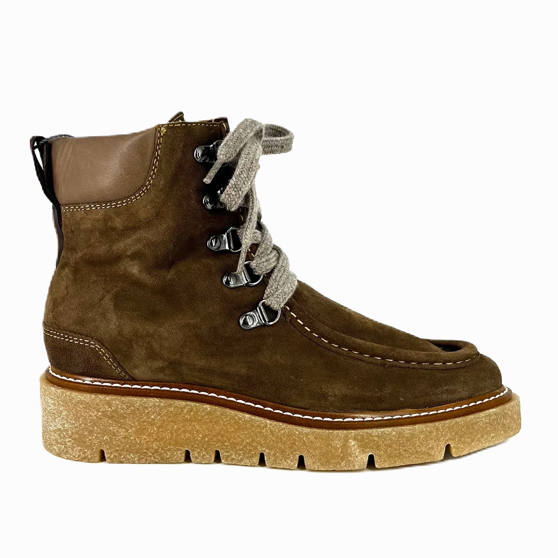 Pedro Miralles | Woman Boots | Mod 22201 Velor Mud | Brown Grippy Soles Weather Resistant