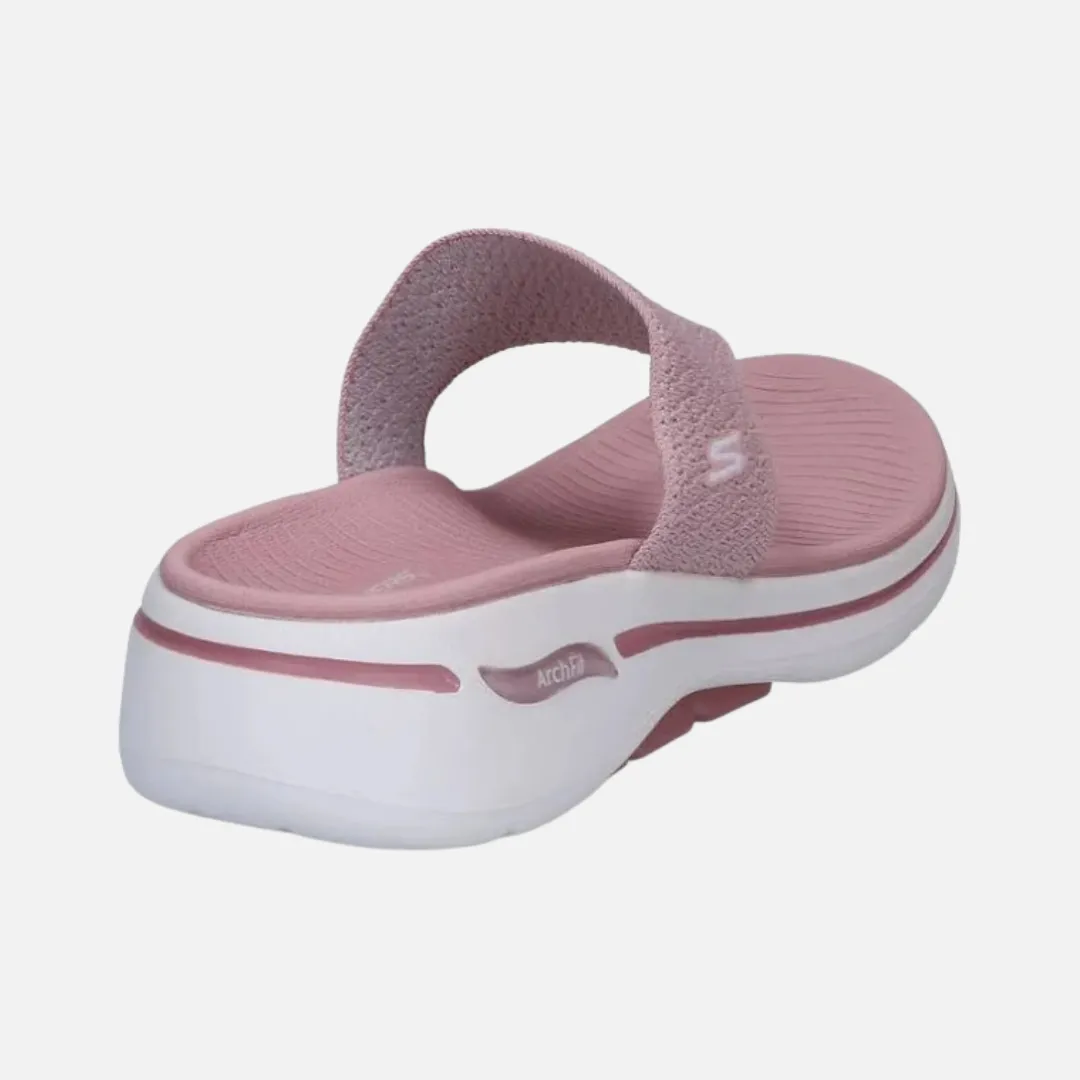 Skechers Go Walk Arch Fit Women'S Lifestyle Slippers  Pink Slip On Shoes Eco Friendly