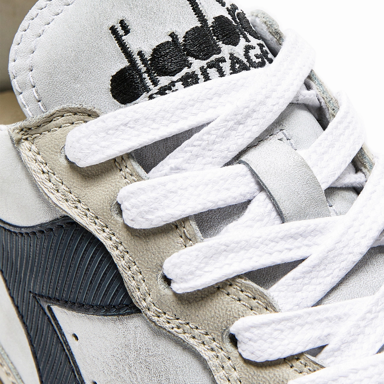 Diadora Mi Basket Low Used Gray Pelican Streetwear Footwear