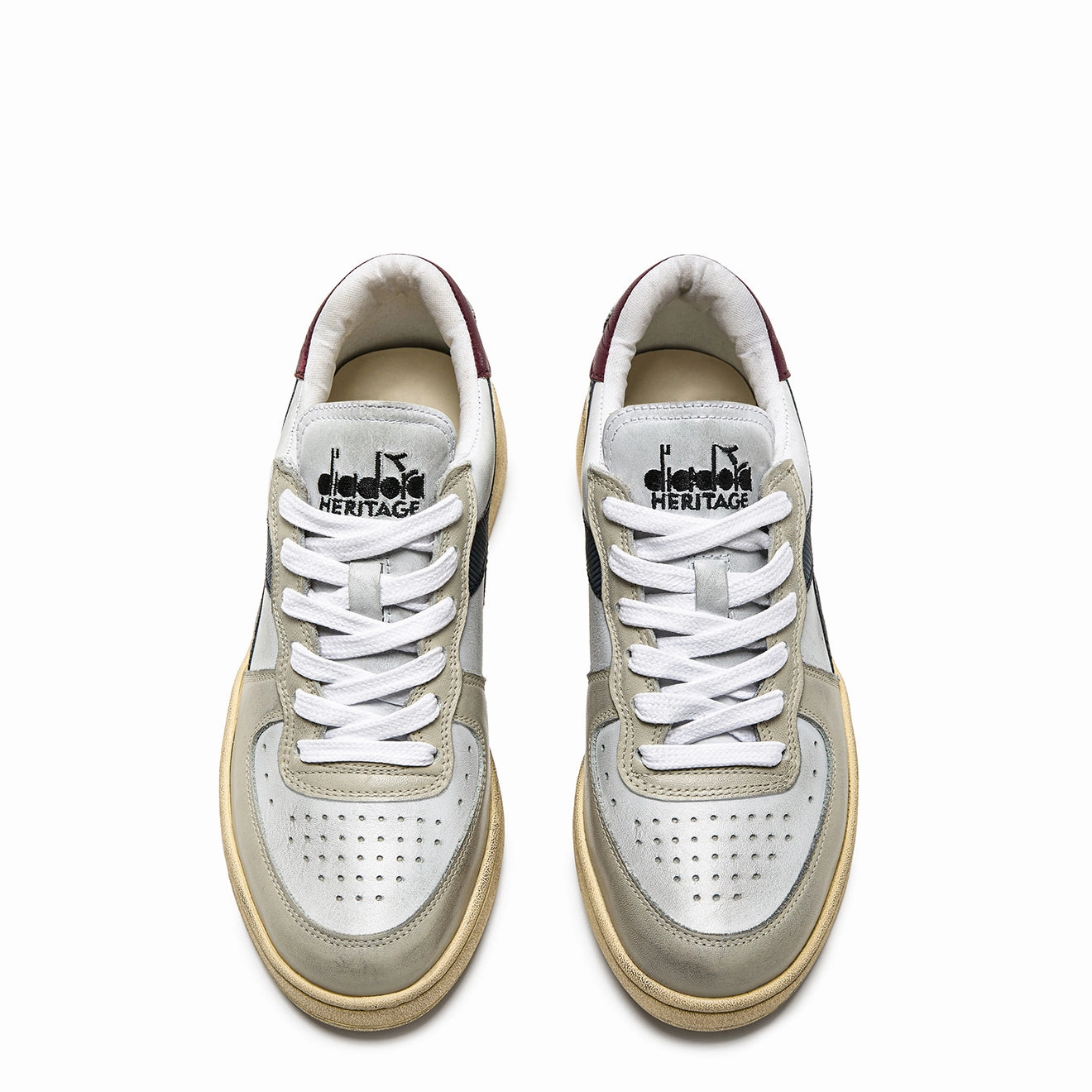 Classic Footwear Comfort Sole Diadora Mi Basket Low Used Gray Pelican