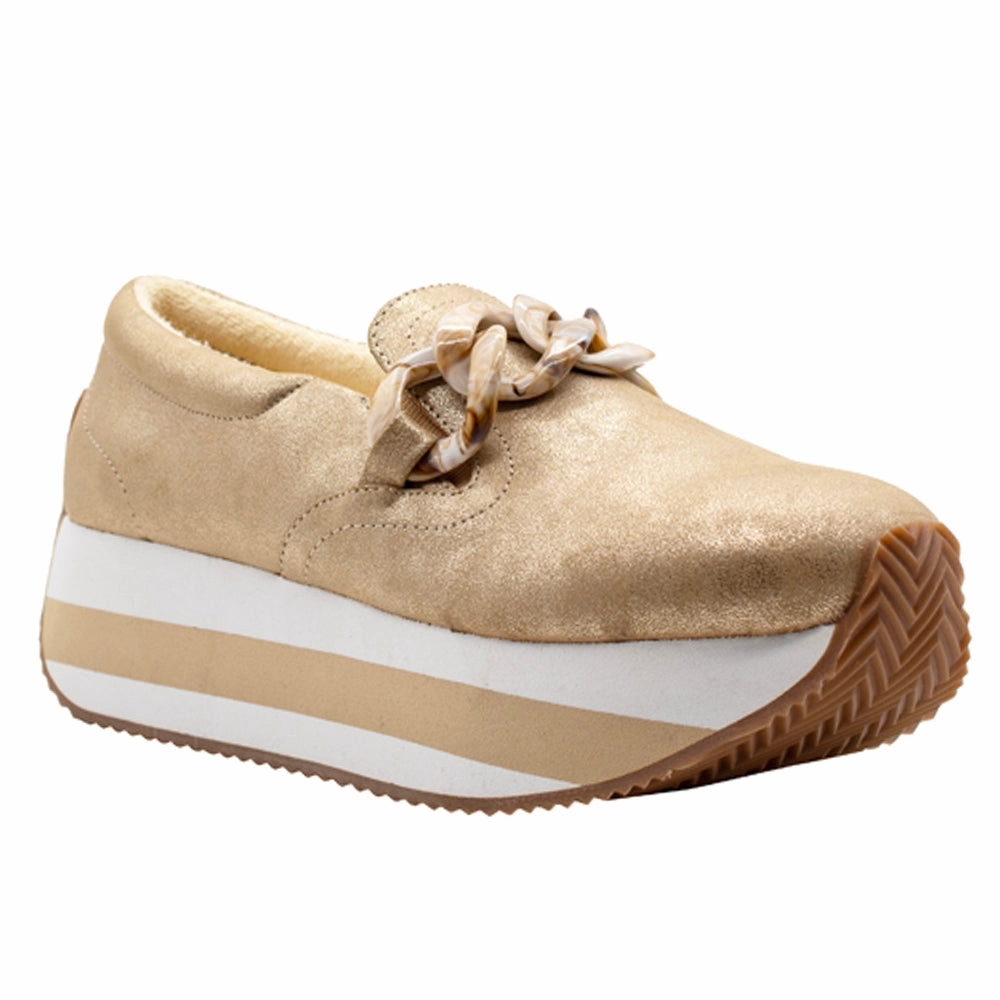 Flexible Leather Shoes Harding Platform Slip On Loafers