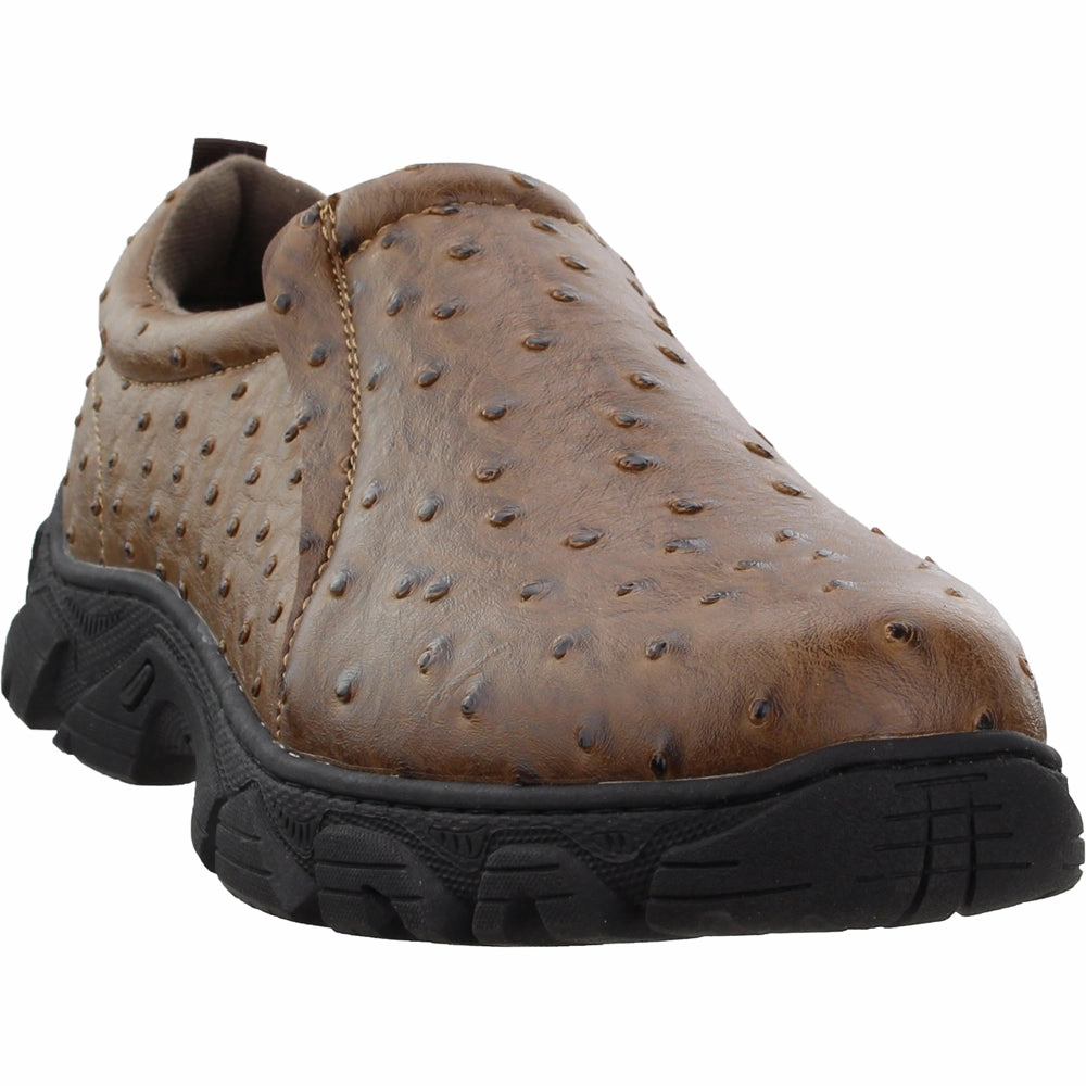 Shock Absorbing Breathable Performance Faux Ostrich Slip On Shoes